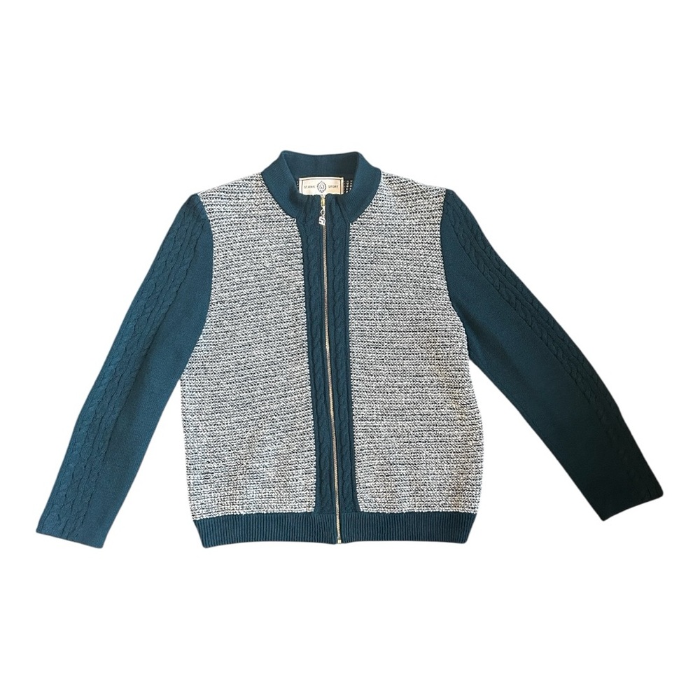 St. John Knit Zip Jacket in Teal